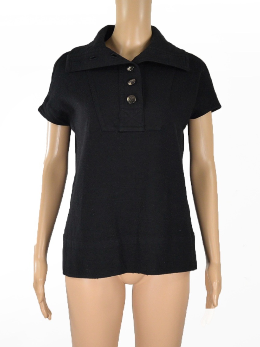 Vintage Marc by Marc Jacobs Black High Neck Convertible Polo Knit Top Y2K 00s - Picture 4 of 11